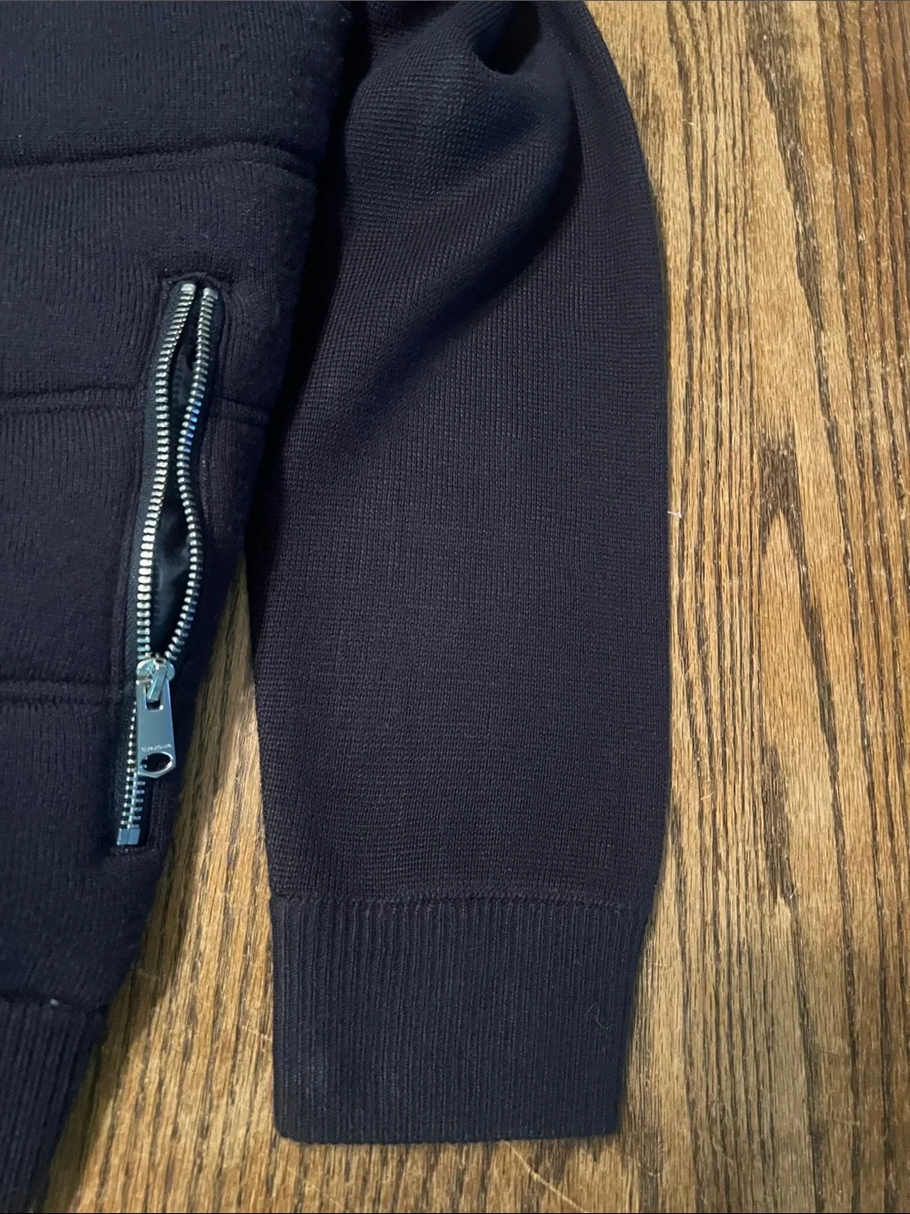 Threadbare Men's Navy Zip-Up Quilted Knit Marsden Sweater